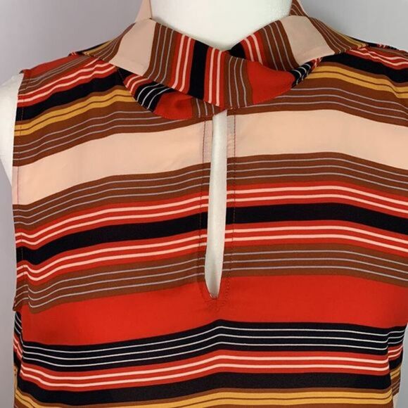Ann Taylor LOFT Multi Striped Sleeveless Blouse Tank Top - Picture 3 of 9